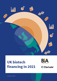 UK biotech financing in 2021 report cover