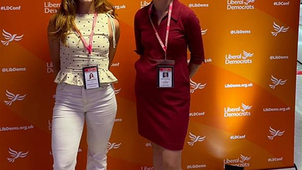 Maddy Anderson and Emma Lawrence at the Lib Dem Conference 2026
