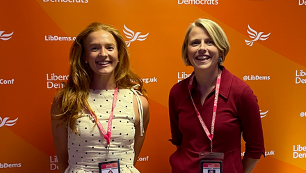 Maddy Anderson and Emma Lawrence at the Lib Dem Conference 2026 1