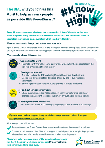 Bowel Cancer Awareness Month 