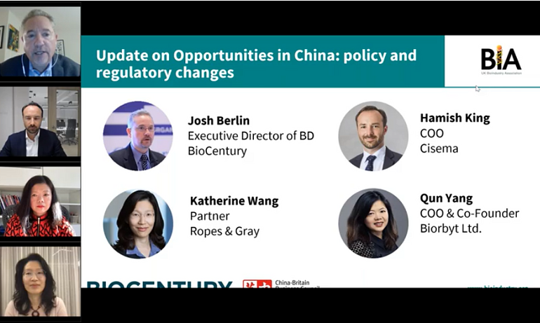 Watch the BIA webinar recording: Update on Opportunities in China - policy and regulatory changes