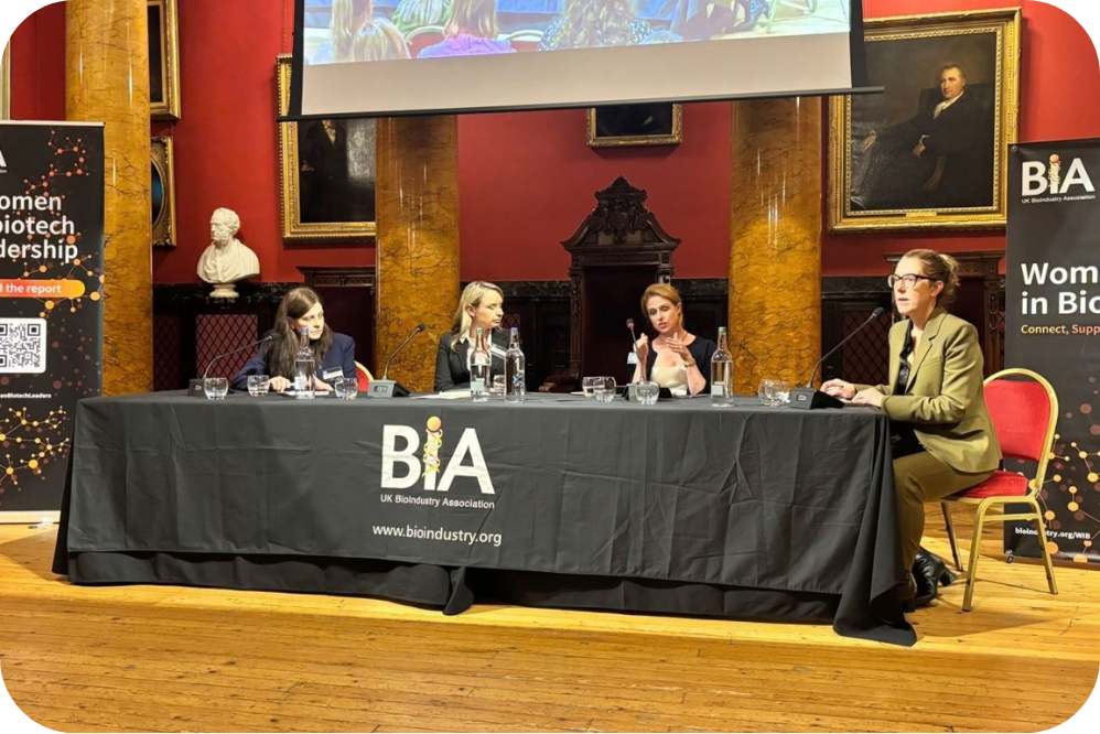 Jane Wall hosting a panel at Women in Biotech Edinburgh